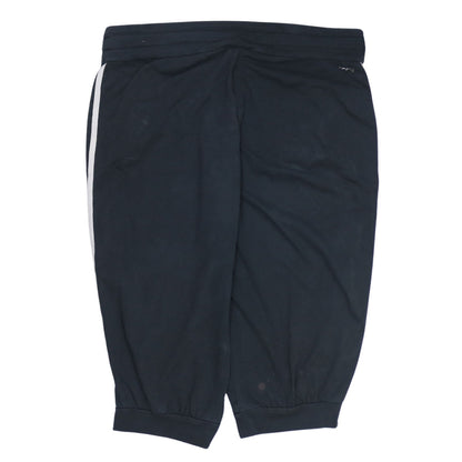 Adidas Women Black L Athletic Shorts with White Stripes