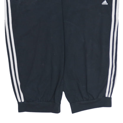 Adidas Women Black L Athletic Shorts with White Stripes