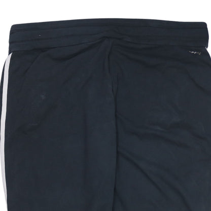 Adidas Women Black L Athletic Shorts with White Stripes