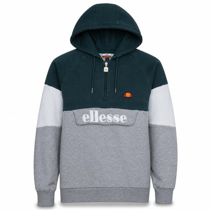 Ellesse Men's Grey Colour Block 1/2 Zip Hoodie Size S
