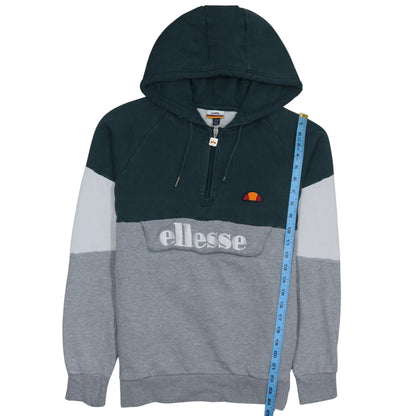 Ellesse Men's Grey Colour Block 1/2 Zip Hoodie Size S