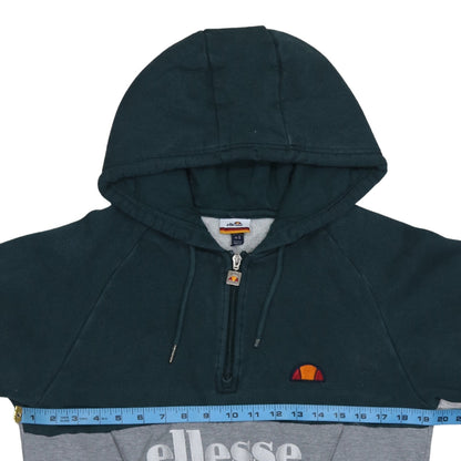 Ellesse Men's Grey Colour Block 1/2 Zip Hoodie Size S