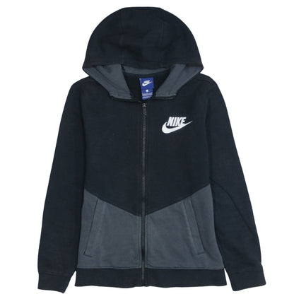 Nike Boys Black Full Zip Hoodie Sweatshirt Size 12-13 Years L
