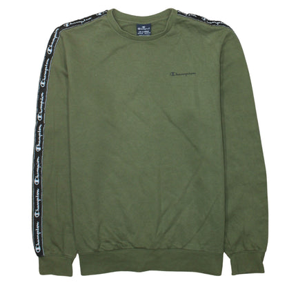 Champion Boys Green Logo Tape Pullover Sweatshirt 15-16 Years