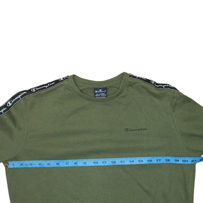 Champion Boys Green Logo Tape Pullover Sweatshirt 15-16 Years