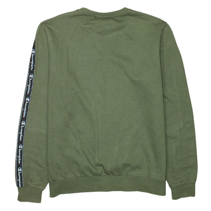 Champion Boys Green Logo Tape Pullover Sweatshirt 15-16 Years