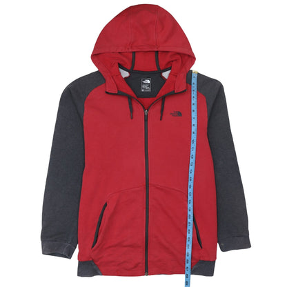The North Face Mens Red Grey Full Zip Hoodie XL FlashDry Cotton Blend