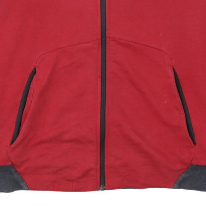The North Face Mens Red Grey Full Zip Hoodie XL FlashDry Cotton Blend