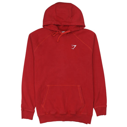 Gymshark Mens Red Pullover Hoodie Size M Regular Fit Sportswear