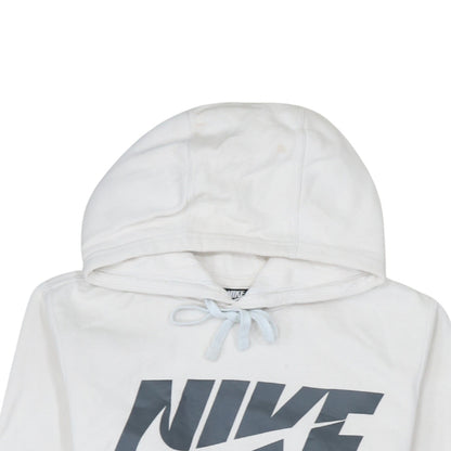 Nike Men's White Pullover Hoodie S Regular Fit Graphic Logo