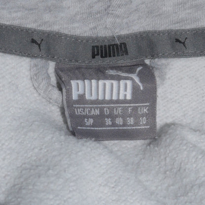 Puma Womens Grey Full Zip Hoodie Size 10 Logo Hooded Sweatshirt