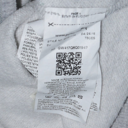 Puma Womens Grey Full Zip Hoodie Size 10 Logo Hooded Sweatshirt