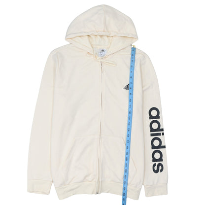 Adidas Women Beige Full Zip Hoodie Sweatshirt XL