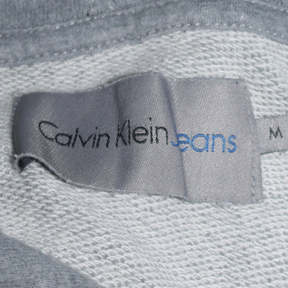 Calvin Klein Jeans Men's Grey Pullover Hoodie M Logo Cotton Blend