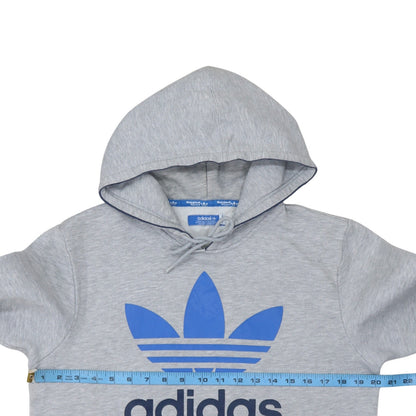 Adidas Men's Grey Pullover Hoodie M Regular Fit Sports Fleece