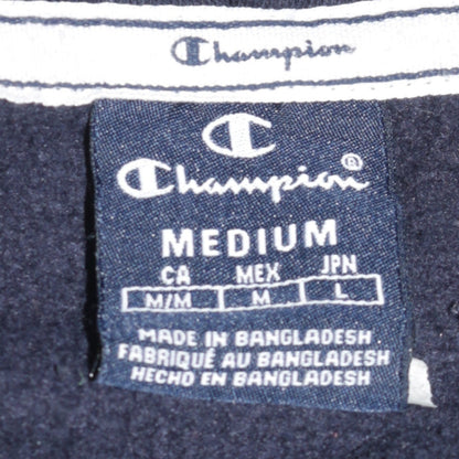 Champion Men's Blue Pullover Hoodie Medium Logo Fleece Sweatshirt