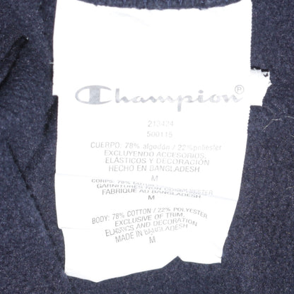 Champion Men's Blue Pullover Hoodie Medium Logo Fleece Sweatshirt