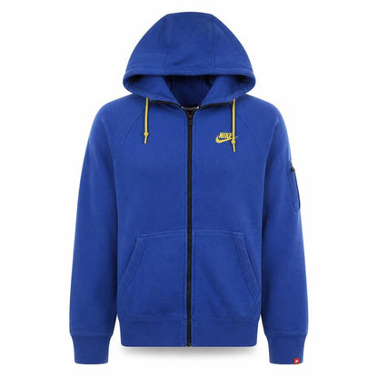 Nike Men's Blue XS Full Zip Cotton Hoodie with Logo