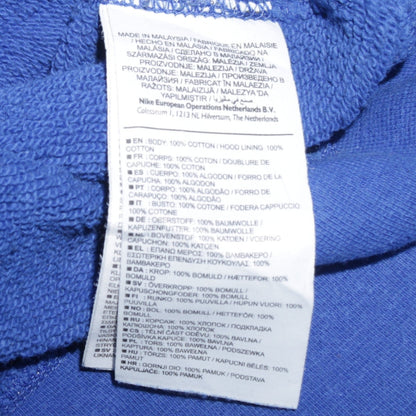 Nike Men's Blue XS Full Zip Cotton Hoodie with Logo