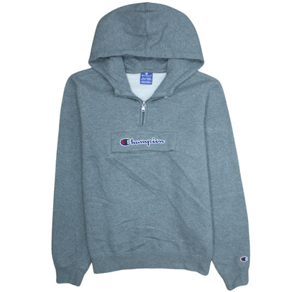 Champion Boys Grey 2XL Pullover Fleece Hoodie with Logo and Zip Detail