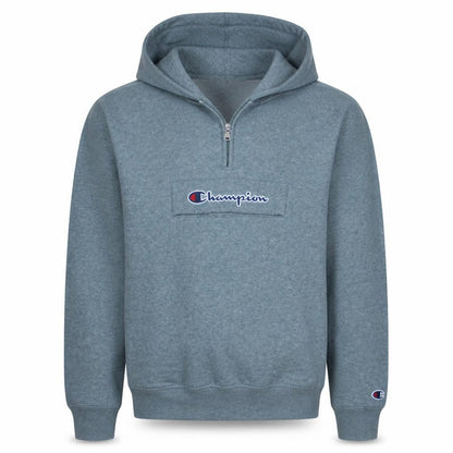 Champion Boys Grey 2XL Pullover Fleece Hoodie with Logo and Zip Detail
