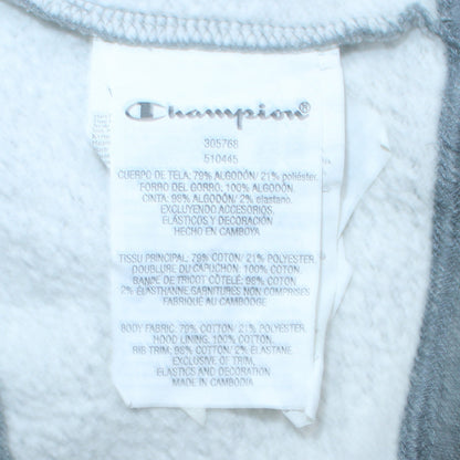 Champion Boys Grey 2XL Pullover Fleece Hoodie with Logo and Zip Detail