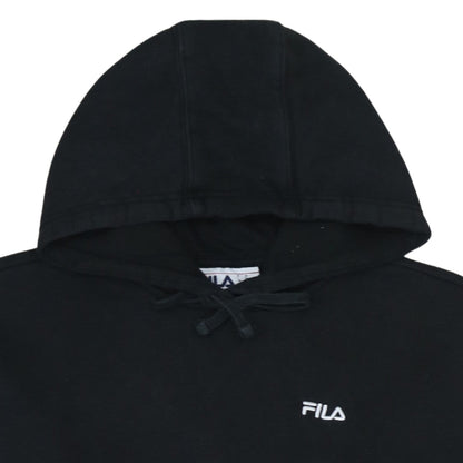 Fila Women Black Pullover Hoodie Medium Cotton Blend Casual
