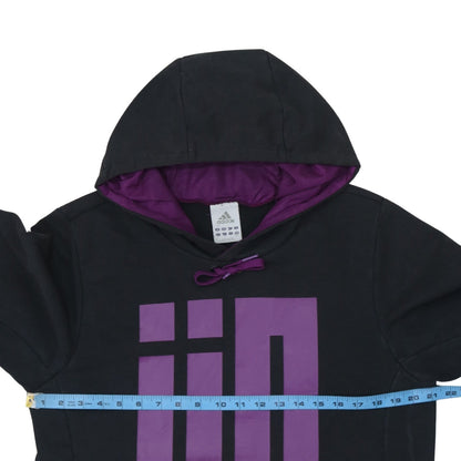 Adidas Men's Black Purple Pullover Hoodie Graphic Print Size M