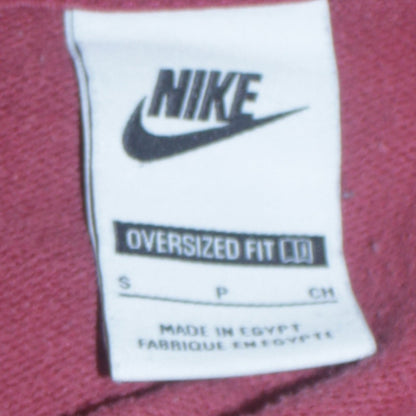 Nike Womens Pink 1/4 Zip Oversized Sweatshirt S Cotton Blend