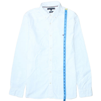 Tommy Hilfiger Men's White Slim Fit Long Sleeve Cotton Shirt M