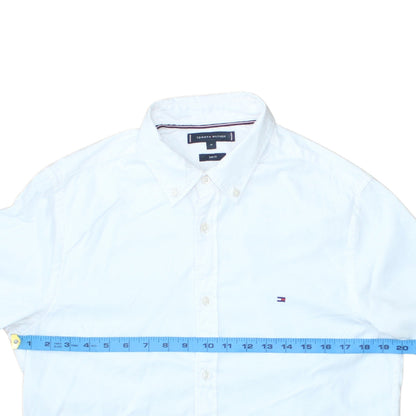 Tommy Hilfiger Men's White Slim Fit Long Sleeve Cotton Shirt M