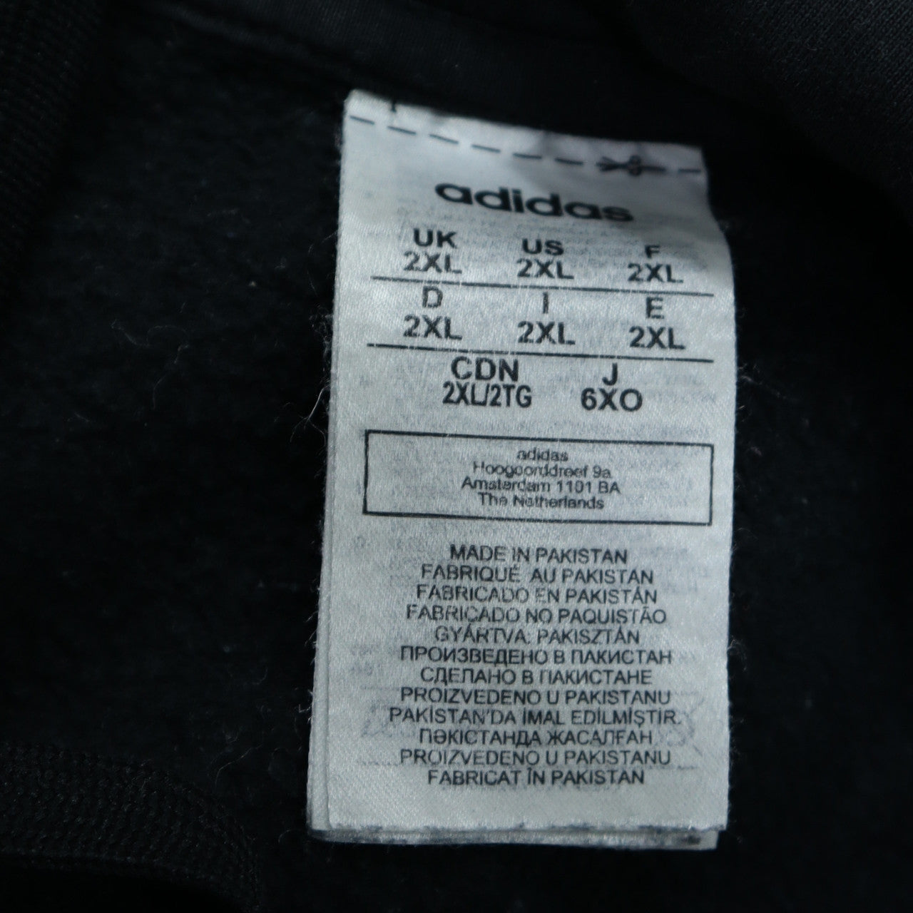 Adidas Mens Black 2XL Pullover Hoodie with Logo and Pockets