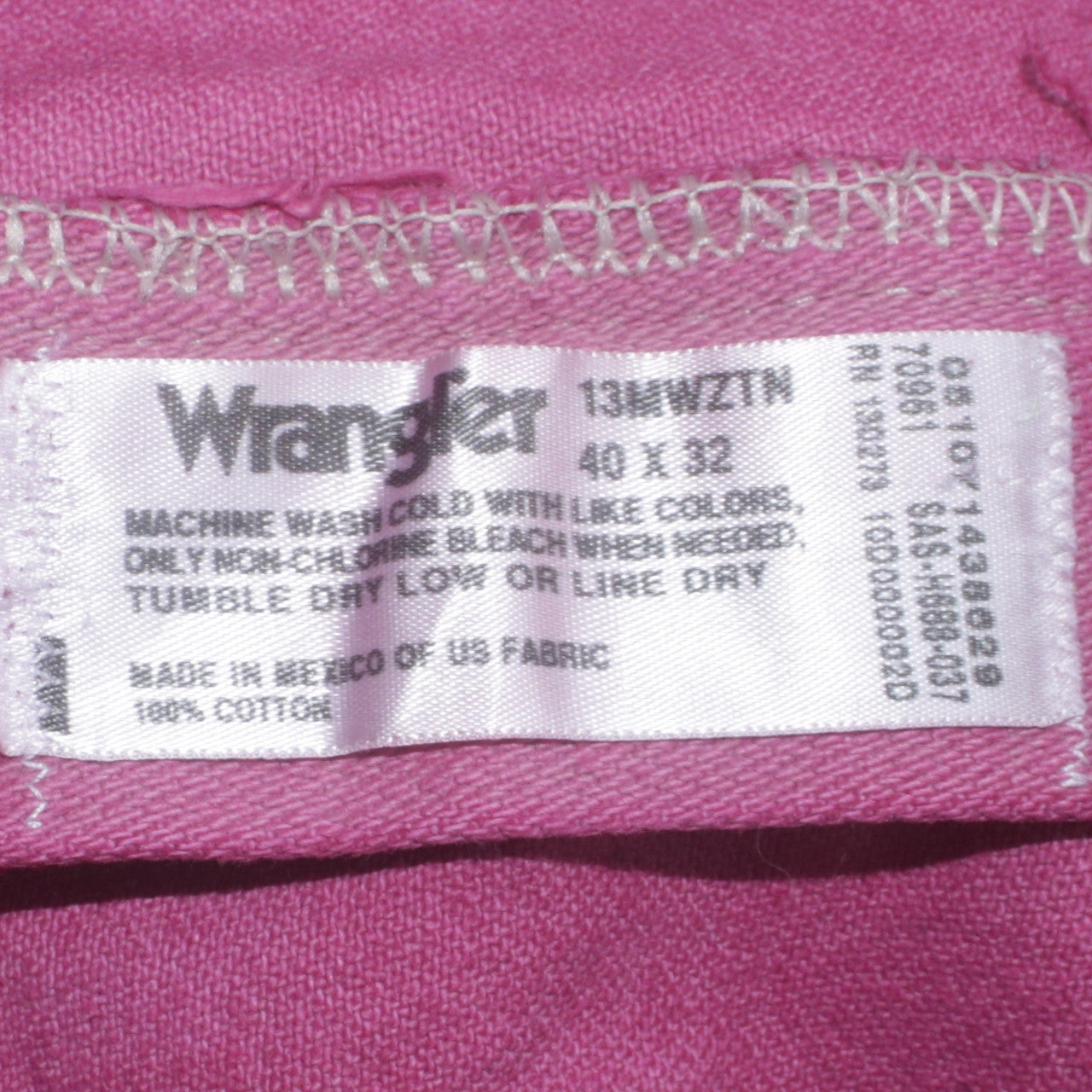 Wrangler Men's Pink Straight Leg Jeans 40x32 Cotton Denim Classic