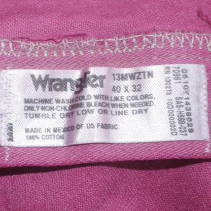 Wrangler Men's Pink Straight Leg Jeans 40x32 Cotton Denim Classic