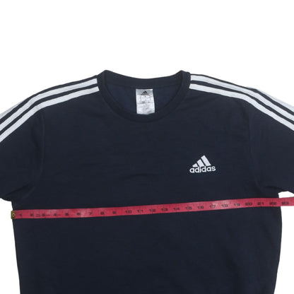 Adidas Men's Blue Pullover Sweatshirt Medium Crew Neck Fleece