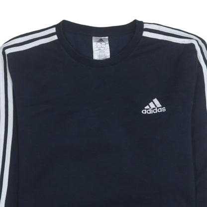 Adidas Men's Blue Pullover Sweatshirt Medium Crew Neck Fleece