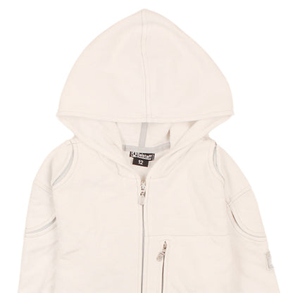 Belstaff Women White Size 12 Full Zip Logo Hoodie