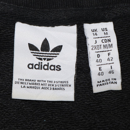 Adidas Womens Black Crew Neck Pullover Sweatshirt Size 14