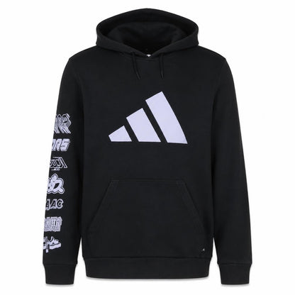 Adidas Mens Black Pullover Hoodie Size M Graphic Sportswear