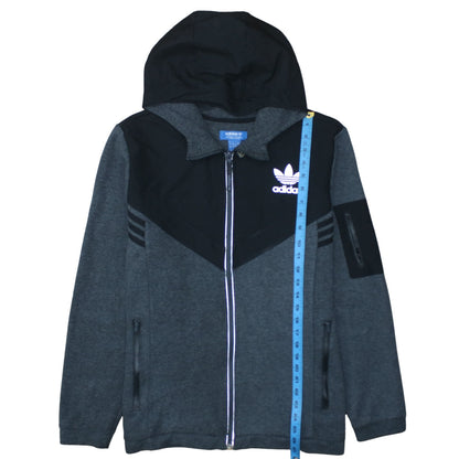 Adidas Men’s Grey Full Zip Hoodie Size L Sportswear Sweatshirt