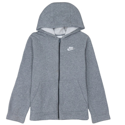 Nike Boys Grey Full Zip Hoodie L 147-158cm Fleece Lined Casual Sweatshirt