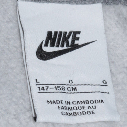 Nike Boys Grey Full Zip Hoodie L 147-158cm Fleece Lined Casual Sweatshirt