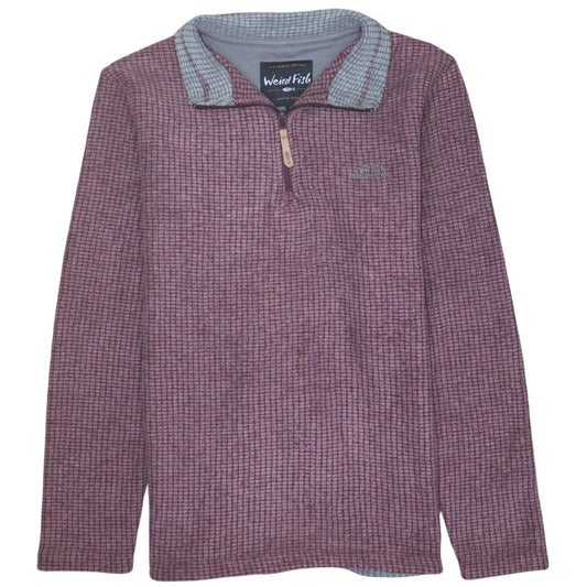 Weird Fish Men's Purple Fleece 1/4 Zip Pullover Jacket Size S