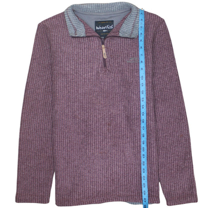 Weird Fish Men's Purple Fleece 1/4 Zip Pullover Jacket Size S