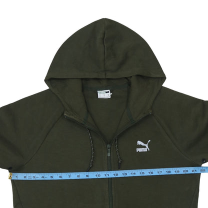 Puma Men's Green Full Zip Hoodie Size M Sports Casual