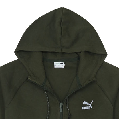 Puma Men's Green Full Zip Hoodie Size M Sports Casual