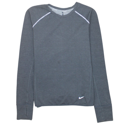 Nike Men's Grey Dri-Fit Running Long Sleeve Athletic Top Size S