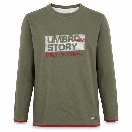 Umbro Men's Green Long Sleeve Football Graphic Shirt Size L