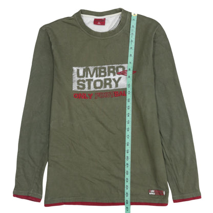 Umbro Men's Green Long Sleeve Football Graphic Shirt Size L