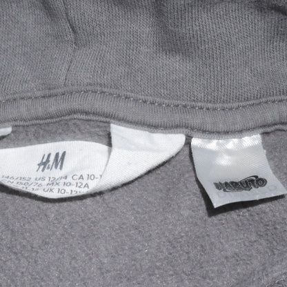 H&M Boys Grey Naruto Anime Pullover Hoodie 11-12 Years Graphic Fleece